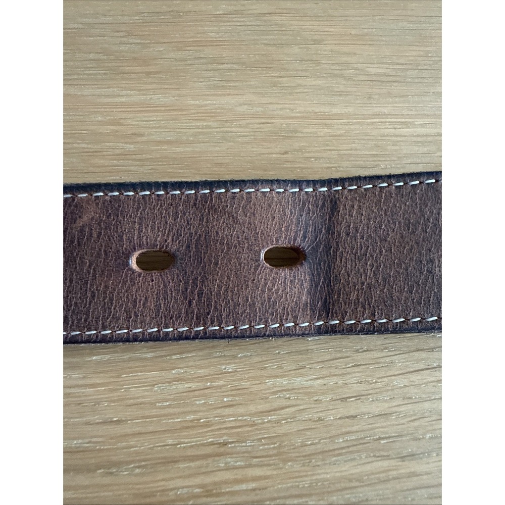 Hanks Belts Men's 46 Model 2865 Genuine Full Grain Leather Brown Made In USA - Picture 8 of 10